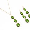 Gemshine - Damen - Halskette - Anhänger - 925 Silber - Vergoldet - Peridot Quarz - Grün - CANDY - Tropfen - 9 cm – Bild 4