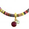 Gemshine - Damen - Armband - 925 Silber Vergoldet - AZTEC - Rubin - Chalcedon - Rot - Meeresgrün – Bild 3