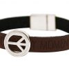 Gemshine - Damen - Armband - Frieden - Peace - WISHES - Braun Dunkel - Magnetverschluss