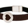 Gemshine - Damen - Armband - Herz - Liebe - WISHES - Braun Dunkel - Magnetverschluss