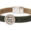 Gemshine - Damen - Armband - Joy - Happy - WISHES - Grau - Anthrazit - Magnetverschluss