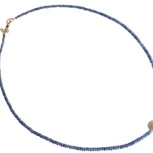 Gemshine - Damen - Halskette - Saphir - Perle - Vergoldet - Blau - Weiß - 45 cm
