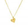 Gemshine - Damen - Herz - Halskette - Anhänger - 925 Silber Vergoldet - Diamant - Brillant - HVS - 10 mm