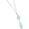 GEMSHINE Halskette mit Mandala und Chalcedon Edelstein. Anhänger aus Silber, vergoldet oder rose an 45cm Kette. Made in Madrid / Spanien. Im edlen Geschenketui., Metall Farbe:Silber – Bild 3