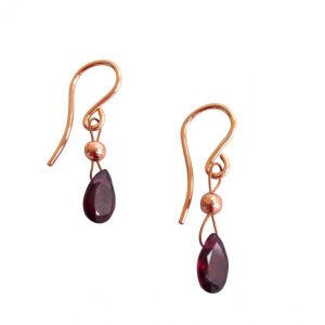 Gemshine - Damen - Ohrringe - Rose Vergoldet - Granat - Rot - Tropfen - Facettiert - 1,5 cm