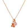 GEMSHINE Hochwertige Halskette mit Sternenkonstellation. Anhänger 925 Silber, vergoldet oder rose, Edelstein Auswahl. Made in Madrid / Spain., Metall Farbe:Silber rose vergoldet, Stein:Rosenquarz