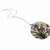 Gemshine - Damen - Halskette - Anhänger - Medaillon - Perlmutt - FLOWERS - 925 Silber - Schwarz Lila - 5 cm – Bild 4