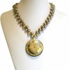Gemshine - Damen - Halskette - Anhänger - Medaillon - Perlen - Perlmutt - Vergoldet - Bronze - Grau - 5 cm – Bild 3