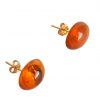 Gemshine - Damen - Ohrringe - Vergoldet - Bernstein - Gelb - Orange - Cabochon - 8 mm – Bild 3