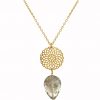 GEMSHINE Halskette mit Mandala und Rauchquarz Edelstein. Anhänger aus Silber, vergoldet oder rose an 45cm Kette. Made in Madrid / Spanien. Im eleganten Geschenketui., Metall Farbe:Silber vergoldet – Bild 3