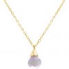 Gemshine - Damen - Halskette - Anhänger - Vergoldet - Amethyst - Tropfen - Lila - Lavendel - 45 cm