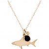 GEMSHINE Maritim Nautics Halskette mit Haifisch aus 925 Silber, hochwertig vergoldet oder rose im Navy Stil mit blauem Saphir - Made in Madrid, Spanien – Bild 5