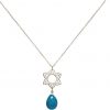 GEMSHINE Damenhalskette aus 925 Silber mit YOGA Lotusblume und Türkis Tropfen. Edelstein hervorragender Qualität und Farbe. Made in Madrid / Spanien. Im eleganten Schmucketui mit Geschenkverpackung – Bild 3