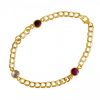Gemshine - Damen - Armband - Vergoldet - Rubin - Rosenquarz - Rot - Rosa - Kette - Geschmeidig