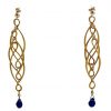 Gemshine - Damen - Ohrringe - Iolith - 925 Silber - Vergoldet - Blau - INFINITY - 7,5 cm – Bild 5