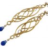 Gemshine - Damen - Ohrringe - Iolith - 925 Silber - Vergoldet - Blau - INFINITY - 7,5 cm – Bild 3