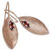 Gemshine - Damen - Ohrringe - Ohrhänger - 925 Silber - Rose Vergoldet - Marquise - Minimalistisch - Design - Granat - Rot - 3 cm – Bild 3