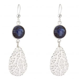 GEMSHINE Maritim Nautics Ohrringe mit Anemone Ohrhänger in 925 Silber, hochwertig vergoldet oder rose im Navy Stil mit blauen Saphiren - Made in Madrid, Spain