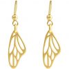 Gemshine - Damen - Ohrringe - Schmetterling - Flügel - WINGS - 925 Silber - Vergoldet –- 3 cm