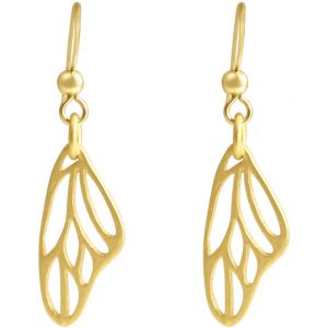 Gemshine - Damen - Ohrringe - Schmetterling - Flügel - WINGS - 925 Silber - Vergoldet –- 3 cm