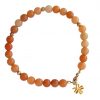 Gemshine - Damen - Armband - Aventurin - Orange - Vergoldet - 6 mm – Bild 4