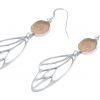 Gemshine - Damen - Ohrringe - Schmetterling - Flügel - WINGS - 925 Silber –- DRUZY - Rose Quarz - 6,5 cm – Bild 4