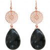 GEMSHINE Damenohrringe mit Mandalas und Labradoriten hervorragender Qualität. Ohrhänger. Made in Madrid / Spanien. Im eleganten Geschenketui., Metall Farbe:Silber rose vergoldet – Bild 3