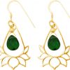 GEMSHINE Damenohrringe aus 925 Silber hochwertig vergoldet mit YOGA Lotusblumen und Turmalin Quarzen hervorragender Qualität. Made in Madrid / Spanien. Im eleganten Schmucketui und Geschenkverpackung – Bild 3