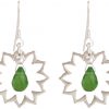 GEMSHINE Damenohrringe aus 925 Silber mit Yoga Lotusblumen und Turmalin Quarzen. Edelsteine hervorragender Qualität und Farbe. Made in Madrid / Spanien. Im eleganten Schmucketui und Geschenkverpackung