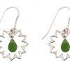 GEMSHINE Damenohrringe aus 925 Silber mit Yoga Lotusblumen und Turmalin Quarzen. Edelsteine hervorragender Qualität und Farbe. Made in Madrid / Spanien. Im eleganten Schmucketui und Geschenkverpackung – Bild 3