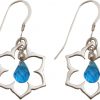 GEMSHINE Damenohrringe aus 925 Silber mit YOGA Lotusblumen und Topas Quarzen. Edelsteine hervorragender Qualität und Farbe. Made in Madrid / Spanien. Im eleganten Schmucketui und Geschenkverpackung – Bild 3