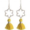 Gemshine - Damen - Ohrringe - Ohrhänger - 925 Silber - Lotus Blume - Mandala - Quaste - Goldgelb - YOGA - 4,5 cm – Bild 3