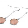 GEMSHINE Damenohrringe aus 925 Silber. 4,5 cm Yoga Ohrhänger mit Rosenquarzen hervorragender Qualität und Farbe. Made in Madrid / Spanien. Im eleganten Schmucketui mit Geschenkverpackung geliefert. – Bild 4