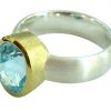 Gemshine - Damen - Ring - Silber 925 - Vergoldet - Topas - Blau, Ringgröße:59 (18.8) – Bild 4