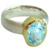 Gemshine - Damen - Ring - Silber 925 - Vergoldet - Topas - Blau, Ringgröße:59 (18.8) – Bild 3