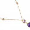 Gemshine - Damen - Halskette - Anhänger - 925 Silber - Vergoldet - Rosenquarz - Amethyst - Rosa - Lila - 45 cm