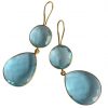 Gemshine - Damen - Ohrringe - 925 Silber - Vergoldet - Quarz - Topas - Blau - CANDY - Tropfen - 6 cm – Bild 3