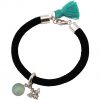 Gemshine - Damen - Armband - 925 Silber - Edelstein - Aqua Chalcedon - BEE - Biene - Grün - Schwarz