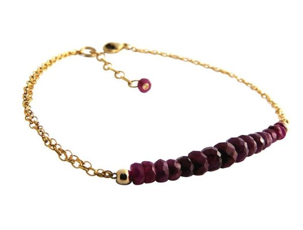 Gemshine - Damen - Armband - Vergoldet - Rubin - Rot - CONFETTI – Bild 4