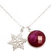 Gemshine - Damen - Halskette - Anhänger - SCHNEEFLOCKE - 925 Silber - Rubin - Rot - 45 cm – Bild 3