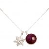 Gemshine - Damen - Halskette - Anhänger - SCHNEEFLOCKE - 925 Silber - Rubin - Rot - 45 cm – Bild 5