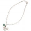 GEMSHINE Armband mit Einhorn und Chalcedon Edelstein. 18cm Armkette aus 925 Silber. Massiv 925 Silber, vergoldet, rose vergoldet. Made in Spanien. Geschenketui, Metall Farbe:Silber