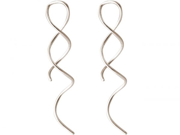GEMSHINE Damenohrringe in hochwertiger Verarbeitung aus 925 Silber. Elegant fließende 5 cm lange Designer Ohrhänger. Made in München / Deutschland. Im eleganten Schmucketui mit Geschenkverpackung. – Bild 4