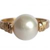 Gemshine - Damen - Ring - Spannring - Vergoldet - Zuchtperle - Weiß - 8mm, Ringgröße:57 (18.1) – Bild 3