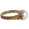 Gemshine - Damen - Ring - Spannring - Vergoldet - Zuchtperle - Weiß - 8mm, Ringgröße:57 (18.1) – Bild 4