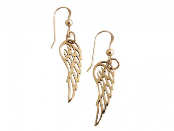 Gemshine - Damen - Ohrringe - WINGS - 925 Silber - Vergoldet - 3 cm – Bild 3