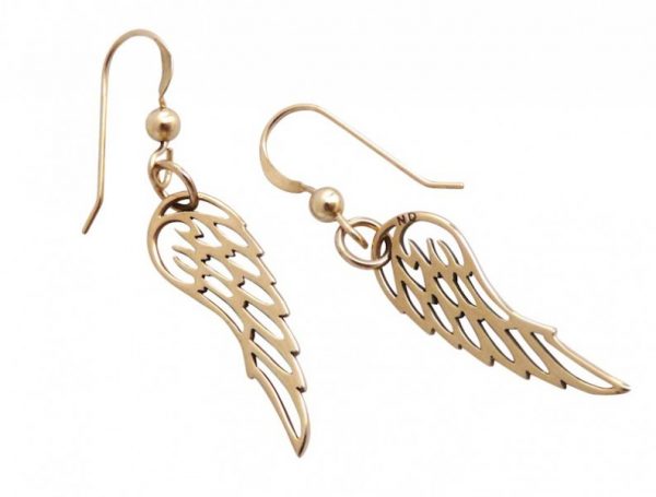 Gemshine - Damen - Ohrringe - WINGS - 925 Silber - Vergoldet - 3 cm – Bild 4