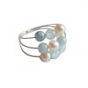 Gemshine - Damen - Ring - 925 Silber - Aquamarin - Perlen - Blau - Weiß, Ringgröße:52 (16.6) – Bild 4