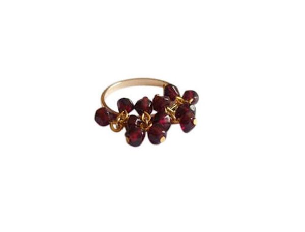 Gemshine - Damen - Ring - Vergoldet - Granat - Dunkelrot, Ringgröße:54 (17.2) – Bild 5