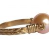 Gemshine - Damen - Ring - Spannring - Vergoldet - Zuchtperle - Lachs - Rose - 8mm, Ringgröße:56 (17.8) – Bild 5